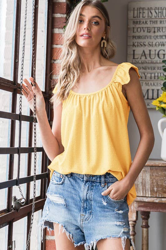 HEIMISH - ST2454-19 SOLID SWISS DOT TOP: 2-2-2 (S-M-L) / LT TAUPE